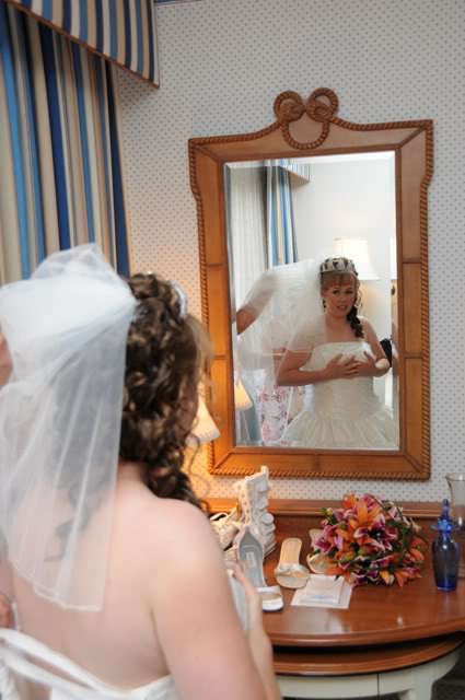 Our Walt Disney Fairytale Wedding: Wedding Day: Getting Into The Dress Part II)