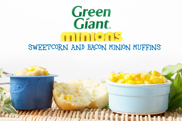SWEETCORN AND BACON MINION MUFFINS