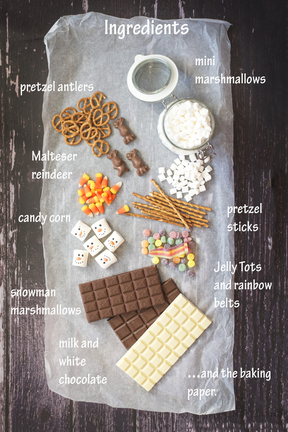 Ingredients for chocolate bar DIY craft disney frozen CHOCOLATE PUDDLE