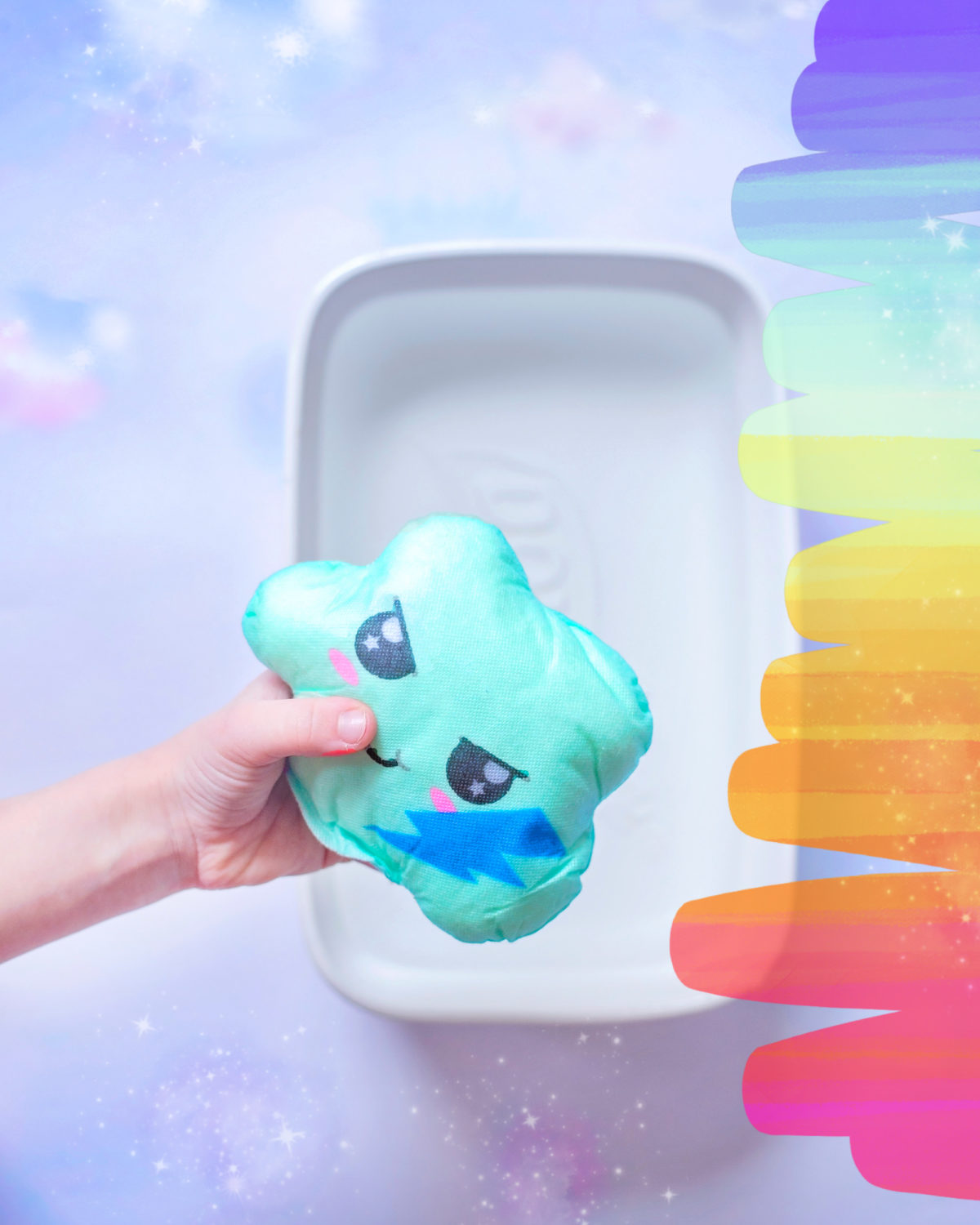 Uni-Verse Surprise Clouds ready to be dissolved in warm water to reveal unicorn and accessories