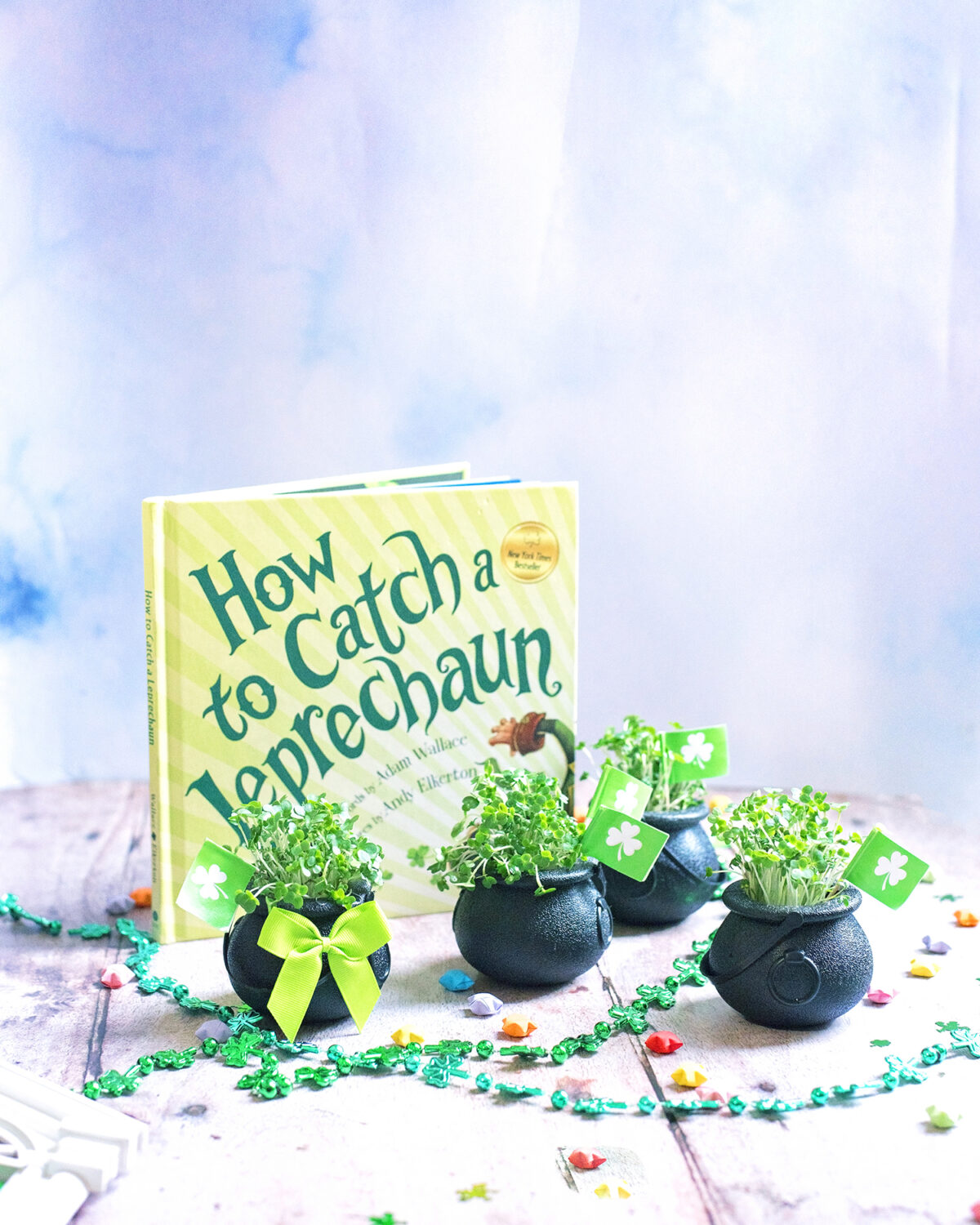 Ways to celebrate St. patrick's day at home. Easy, step by step tutorial for edible cress pots instead of shamrock pots